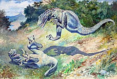 Ένας πίνακας του 1897 με τον "Laelaps" (τώρα Dryptosaurus) από τον Charles R. Knight