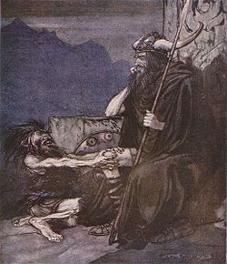 Alberich govori Hagenu, Arthur Rackham (1912)