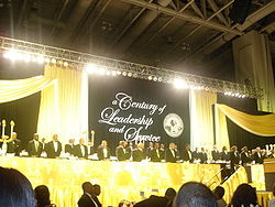 Alpha Phi Alpha Board leden in Marriott Wardman Park in Washington, DC. voor het honderdjarige banket.