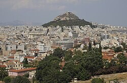 Vista de Atenas (Ática, Grecia) desde la colina de la Acrópolis  