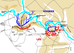 Mapa bitwy pod Chancellorsville