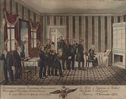 Morte di Alessandro I a Taganrog (litografia del XIX secolo.