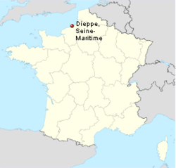 Miesto náletu : Dieppe, departement Seine-Maritime, Horná Normandia