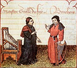 Du Fay (til venstre), med Gilles Binchois