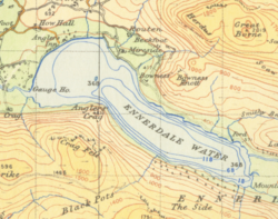 Et kort over Ennerdale Water fra 1948