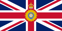 La bandera del Virrey de la India mostraba la Estrella de la Orden bajo la Corona Imperial de la India.