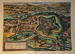 Varadinum (Oradea) na rycinie Brauna i Hogenberga z 1617 r.