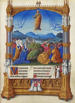 Η Ανάληψη στο: de Berry, Φύλλο 184r, 1410, Musée Condé, Chantilly.