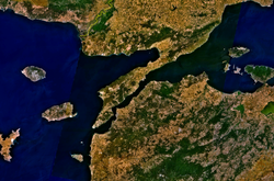 Satellitenbild der Halbinsel Gallipoli und Umgebung