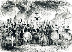 Giselle wordt gekroond tot koningin van de Vintage in een illustratie uit 1845  
