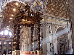 Altarul cu baldacchino de Bernini