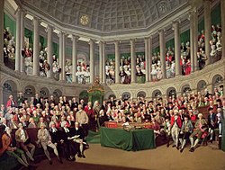Irlandzka Izba Gmin autorstwa Francisa Wheatleya, 1780 r.