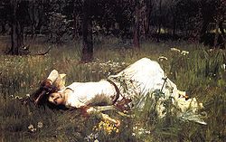 "Ophelia" af Waterhouse, 1889