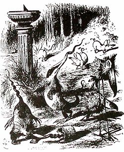 Twas brilig, and the slithy toves so se vrteli in se vrteli v wabe; Vse so bile mične borogovke, in mome raths outgrabe.
