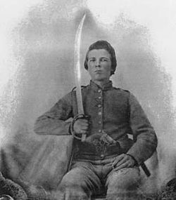 Photo du sergent John Richard Whitehead, Compagnie G, 6e Cavalerie de Virginie, CSA