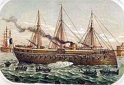 Das französische Panzerschiff La Gloire