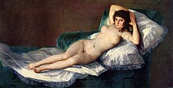 1803年、スペインの画家フランシスコ・デ・ゴヤは、服を着たマハの絵と、裸の絵を描いた。スペインでは、裸の女性を描くことは法律違反でした。