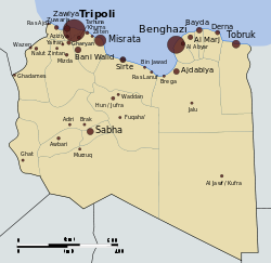Mappa della guerra civile libica