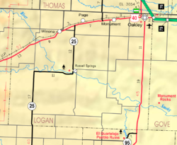 2005 KDOT Kaart van Logan County (legenda kaart)