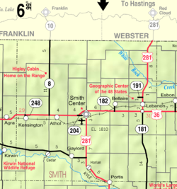 Mapa okresu Smith z roku 2005 (legenda mapy)  
