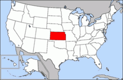 USA:n ja Kansasin kartta