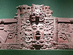Masca Maya. Friza de stuc din Aceres, Campeche. Perioada clasică timpurie ~250-600 d.Hr.