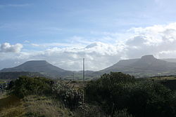 Las mesas de Monte Santo y Monte Pelau  