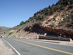 Morrison în localitatea tip (locul care definește formațiunea) de la Dinosaur Ridge, la vest de Denver, Colorado.  