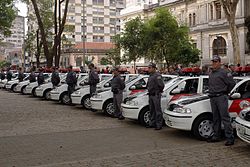 Coches de la policía del estado de São Paulo.  
