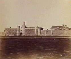 大约在1861年,Pentridge监狱的入口处。