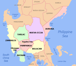 Politische Karte von Zentral-Luzon