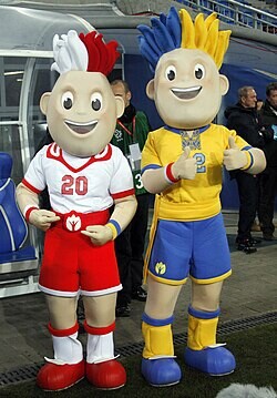 Maskotterne Slavek &amp; Slavko.  