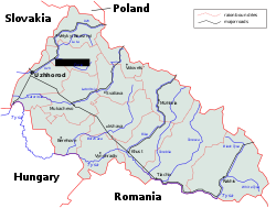 Raions e città di Zakarpattia Oblast.