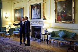 Der ehemalige Premierminister Gordon Brown und US-Präsident Barack Obama in einem der Räume.