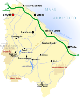 Mapa de la provincia de Chieti  