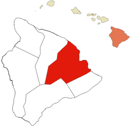 Distrikten i Hawaiʻi. Från nordligast, medurs: norra och södra Kohala, Hāmākua, norra och södra Hilo (markerat), Puna, Kaʻū, norra och södra Kona.