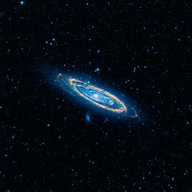 Galaksi Andromeda seperti yang terlihat oleh Wide-field Infrared Survey Explorer NASA