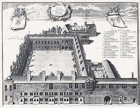 Gresham College, grabado de George Vertue, 1740  
