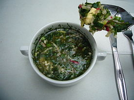Okroschka mit Kwass gemacht