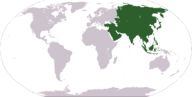 Gambaran "dunia Timur" yang didefinisikan sebagai Asia.
