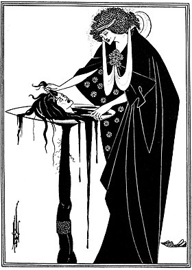 Salome s hlavou Jana Křtitele. Audrey Beardsley podle hry Oscara Wildea Salomé: podle tragédie o jednom dějství  