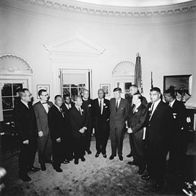 After the March on Washington, President Kennedy meets with civil rights leaders