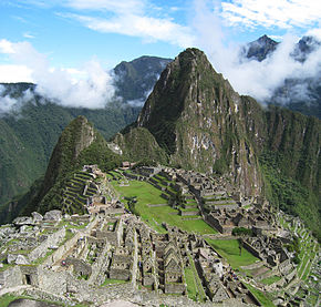 Widok na Machu Picchu, "zaginione miasto Inków", obecnie stanowisko archeologiczne.