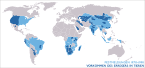 Reported cases of plague (1970-1998) Correlation with recorded incidence of plague in animals