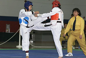 Taekwondon kilpailu.