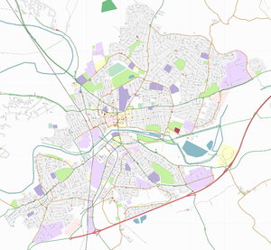Una mappa di Bedford e Kempston