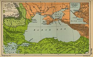 Wichtigste Schauplätze des Krimkrieges: Krim, Küste Südrusslands, Nordküste der Türkei und die Donaufürstentümer