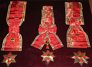 Grand Cross in a Special Design (left), Special degree of the Grand Cross (middle and right)