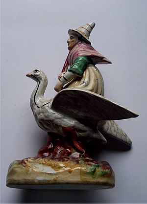 Estatuilla de la Madre Ganso de Staffordshire del siglo XIX  