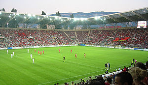 Die Schweiz und Albanien spielen Fussball